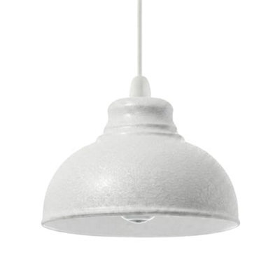 Retro White Metal Ceiling Lamp Shade With Curved Textured Design For Living Room Bedroom Or Hallway - image 1