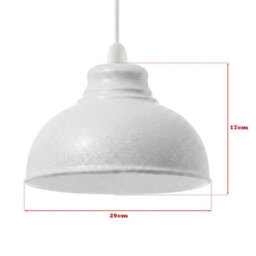 Retro White Metal Ceiling Lamp Shade With Curved Textured Design For Living Room Bedroom Or Hallway - thumbnail 3