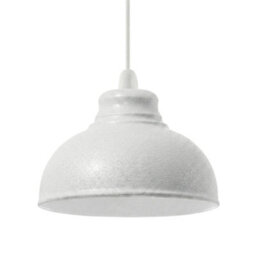 Retro White Metal Ceiling Lamp Shade With Curved Textured Design For Living Room Bedroom Or Hallway - thumbnail 7
