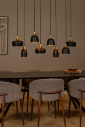 Lucide Chayanne 8 Light Bar Pendant Light Black - thumbnail 4