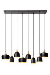 Lucide Chayanne 8 Light Bar Pendant Light Black - thumbnail 1