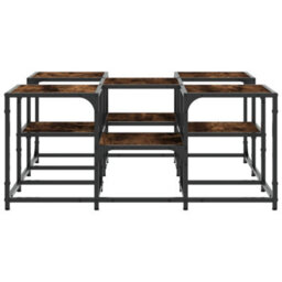 Berkfield Coffee Table Smoked Oak 91X91X40 Cm Engineered Wood - thumbnail 6