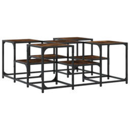 Berkfield Coffee Table Smoked Oak 91X91X40 Cm Engineered Wood - thumbnail 7