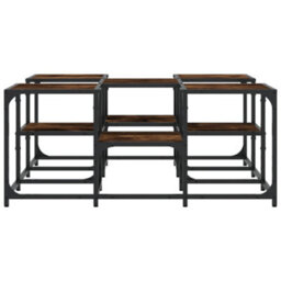 Berkfield Coffee Table Smoked Oak 91X91X40 Cm Engineered Wood - thumbnail 5