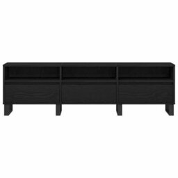 Berkfield Modern Tv Cabinet Black Oak 150X30X44,5 Cm Engineered Wood - thumbnail 7