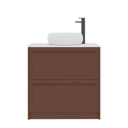 Royal Bathrooms Royal Bathroom Elmore 800mm Terracotta Clay Freestanding Countertop Bathroom Vanity Unit 2 Drawer With Milan Basin - thumbnail 7