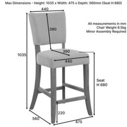 The Furniture Market Manor Oak Natural Linen Fabric Bar Stool Open Back Design Natural Oak Hardwood Frame Padded Seat Kitchen Counter Stool - thumbnail 8