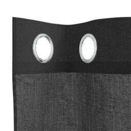 Walplus Voile Curtains With Grommets 2 Pcs Black 140X245 Cm - thumbnail 5