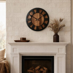 S Vintage Silent Non-Ticking Wooden Large Round Wall Clock For Home Office Kitchen - thumbnail 6