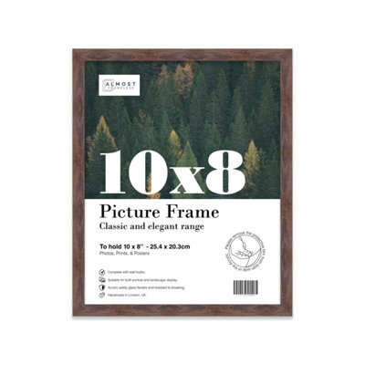 10X8 Walnut Picture Frame (25.4 X 20.3Cm) Poster, Photo, Artwork, Gallery Wall Or Print - image 1