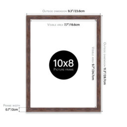 10X8 Walnut Picture Frame (25.4 X 20.3Cm) Poster, Photo, Artwork, Gallery Wall Or Print - thumbnail 3