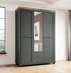 Arte Evora 19 Hinged Wardrobe W1540mm H2160mm D620mm - Green & Oak Lefkas Elegance - thumbnail 1
