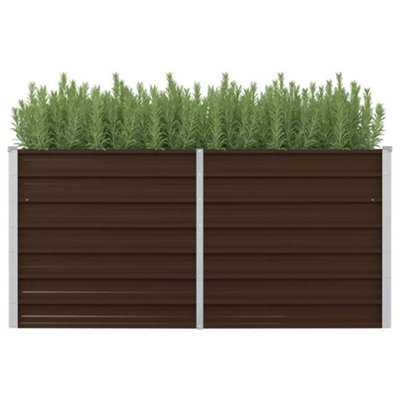 Berkfield Raised Garden Bed Brown 160X80X77 Cm Galvanised Steel - image 1