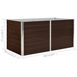 Berkfield Raised Garden Bed Brown 160X80X77 Cm Galvanised Steel - thumbnail 7