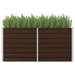 Berkfield Raised Garden Bed Brown 160X80X77 Cm Galvanised Steel - thumbnail 1