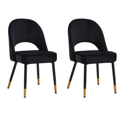 Hygrad Built to Survive Set Of 2 Dining Chairs Velvet Padded Seat Metal Legs Kitchen Chair Home Office Set - image 1