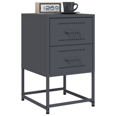 Berkfield Bedside Cabinets 2 Pcs Anthracite 36X39X60.5 Cm Steel - image 1