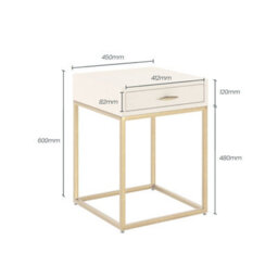 Wyld Haus Belluno Ivory Shagreen And Antique Brass Bedside Table With Drawer - thumbnail 5