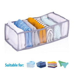 Foldable Mesh Wardrobe Clothes Organiser 36X17X12Cm With 7 Compartments Space Saver Solution For Organising Clothes - thumbnail 2