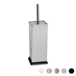 Harbour Housewares Chrome Toilet Brush And Holder - Square Brush With Non Slip Base Rust Resistant Toilet Cleaning Brush Set