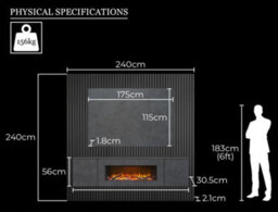 Acantha Orion Xo Electric Floating Media Wall Suite In Slate Effect With Tv Board & Charcoal Oak Wall Panels - thumbnail 5