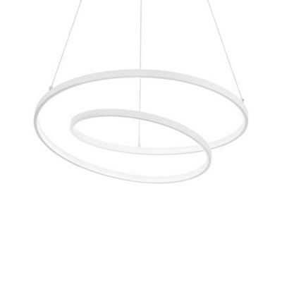 Ideal Lux Oz Led Decorative Swirl Integrated Pendant Light White, 3000K - image 1
