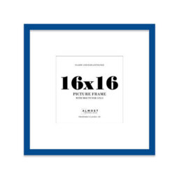 "16X16"" Blue Picture Frame - 16X16"" Square Frame With 13X13"" Mount For 16X16""/13X13"" Pictures Art Deco Style Room Decor, 1 Pack" - thumbnail 1