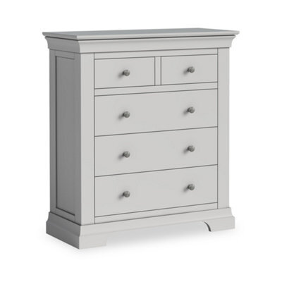 Colette Grey 2 Over 3 Chest Of Drawers Fully Assembled - By Roseland Furniture - image 1