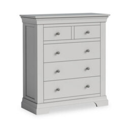 Colette Grey 2 Over 3 Chest Of Drawers Fully Assembled - By Roseland Furniture