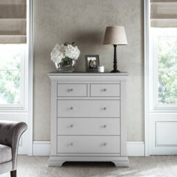 Colette Grey 2 Over 3 Chest Of Drawers Fully Assembled - By Roseland Furniture - thumbnail 3