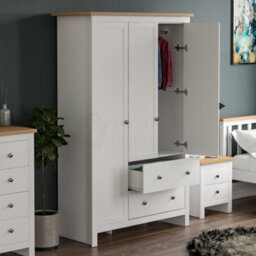 Lassic Vida Designs Arlington White 3 Door 2 Drawer Wardrobe (H)1800mm (W)1090mm (D)520mm - thumbnail 4