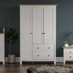 Lassic Vida Designs Arlington White 3 Door 2 Drawer Wardrobe (H)1800mm (W)1090mm (D)520mm - thumbnail 3