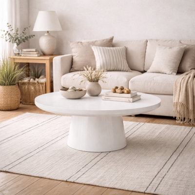 Wyld Haus Khali Round White Oak Veneer Coffee Table 1000mm X 380mm - image 1