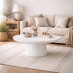 Wyld Haus Khali Round White Oak Veneer Coffee Table 1000mm X 380mm - thumbnail 1