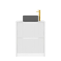 Royal Bathrooms Avenza 800mm Matt White Floor Standing Countertop Bathroom Vanity Unit 2 Drawer With Art Square Basin - thumbnail 6