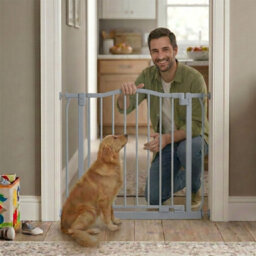 Safetots Curved Top Safety Gate, 225Cm - 234Cm, Matt Grey, Pressure Fit Stair Gate - thumbnail 8