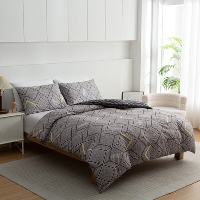 Lazzaro Chevron Single Duvet Cover Set Luxury Microfiber Duvet Cover Soft Durable With Zipper Closure - image 1