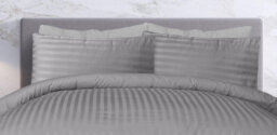 Smart Living Super Soft Cozy Easy Care Satin Stripe Reversible Duvet Cover Quilt Bedding Set With Pillowcase - thumbnail 2