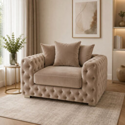 Stratus Interiors Ashley Mink Chesterfield Scatter Back Sofa Collection For Sophisticated Homes-Armchair