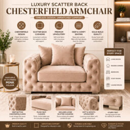 Stratus Interiors Ashley Mink Chesterfield Scatter Back Sofa Collection For Sophisticated Homes-Armchair - thumbnail 5