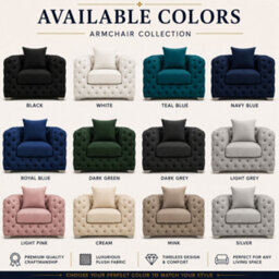 Stratus Interiors Ashley Mink Chesterfield Scatter Back Sofa Collection For Sophisticated Homes-Armchair - thumbnail 7