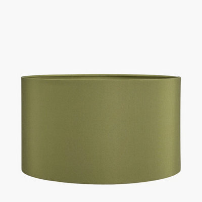 Pacific Lifestyle 35Cm Green Poly Cotton Cylinder Drum Table Lamp Shade Sage Lampshade - image 1
