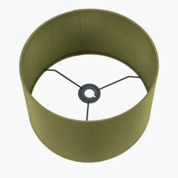 Pacific Lifestyle 35Cm Green Poly Cotton Cylinder Drum Table Lamp Shade Sage Lampshade - thumbnail 3