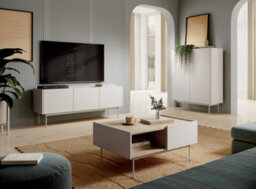 Arte Frisk - Chic Sideboard Cabinet (H830mm W1440mm D37mm) With Ample Storage - Cashmere Beige - thumbnail 5