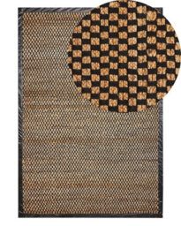 Wyld And Coco Aurora Handwoven Jute Rug Black Beige 140 X 200 Cm - Low Pile Rectangular Area Rug - thumbnail 3
