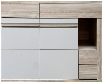 Arte Oslo 12 Sideboard 130 Cm In Oak Riva & Cashmere - Solid Storage With Drawers And Doors - image 1