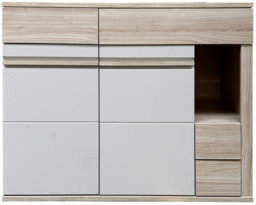 Arte Oslo 12 Sideboard 130 Cm In Oak Riva & Cashmere - Solid Storage With Drawers And Doors - thumbnail 1