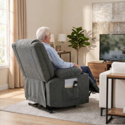Homcom Dual Motor Recliner Chair Power Lift Chair W/ Massage Heat, Dark Grey - thumbnail 9