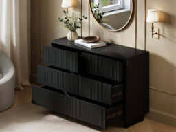 Solace+Co Velmor 2 Piece Ribbed Chest Of Drawers Set, Black - thumbnail 5