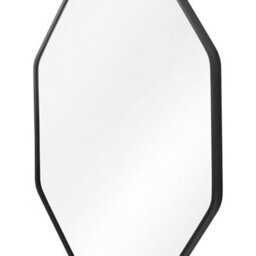 Living And Home Black Octagon Aluminium Alloy Bathroom Mirror Hd Glass With Towel Bar Wall Vanity Mirror 50X70Cm - thumbnail 7